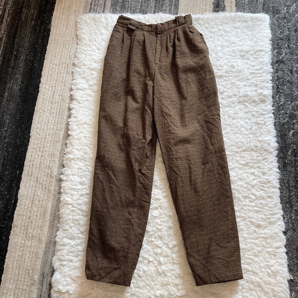 Herman Geist Pants - Vintage Herman Geist tweed trouser - camel colored - size 6L